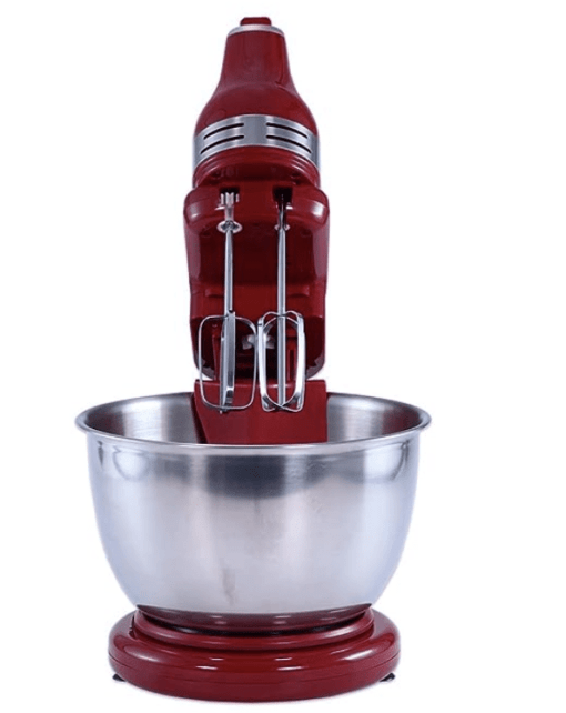 Wonderchef Crimson Revo Stand Mixer and Beater with 5 Speed Settings| Rotating Head Technology|4.5L Stainless Steel Bowl|300 Watt Powerful Copper Motor| Includes Mixing Beater, Dough Hook Attachments & Spatula| Kneads Atta,Dough,Batters for Pizza, Rotis, Cakes, Breads, Cookies, Whipped Cream| Ideal for Home Cooks, Baking Enthusiasts &,Professional Bakers| 2 Year Warranty| Red - Image 2